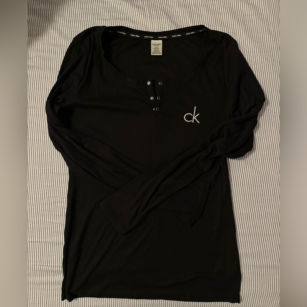 Calvin Klein lounge wear in black with logos.